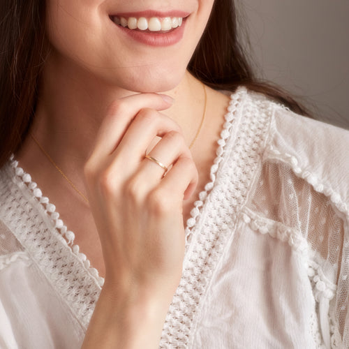 14KT Gold Hammered Stacking Ring