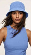 FLORETTE Crochet Bucket Hat In Periwinkle Blue