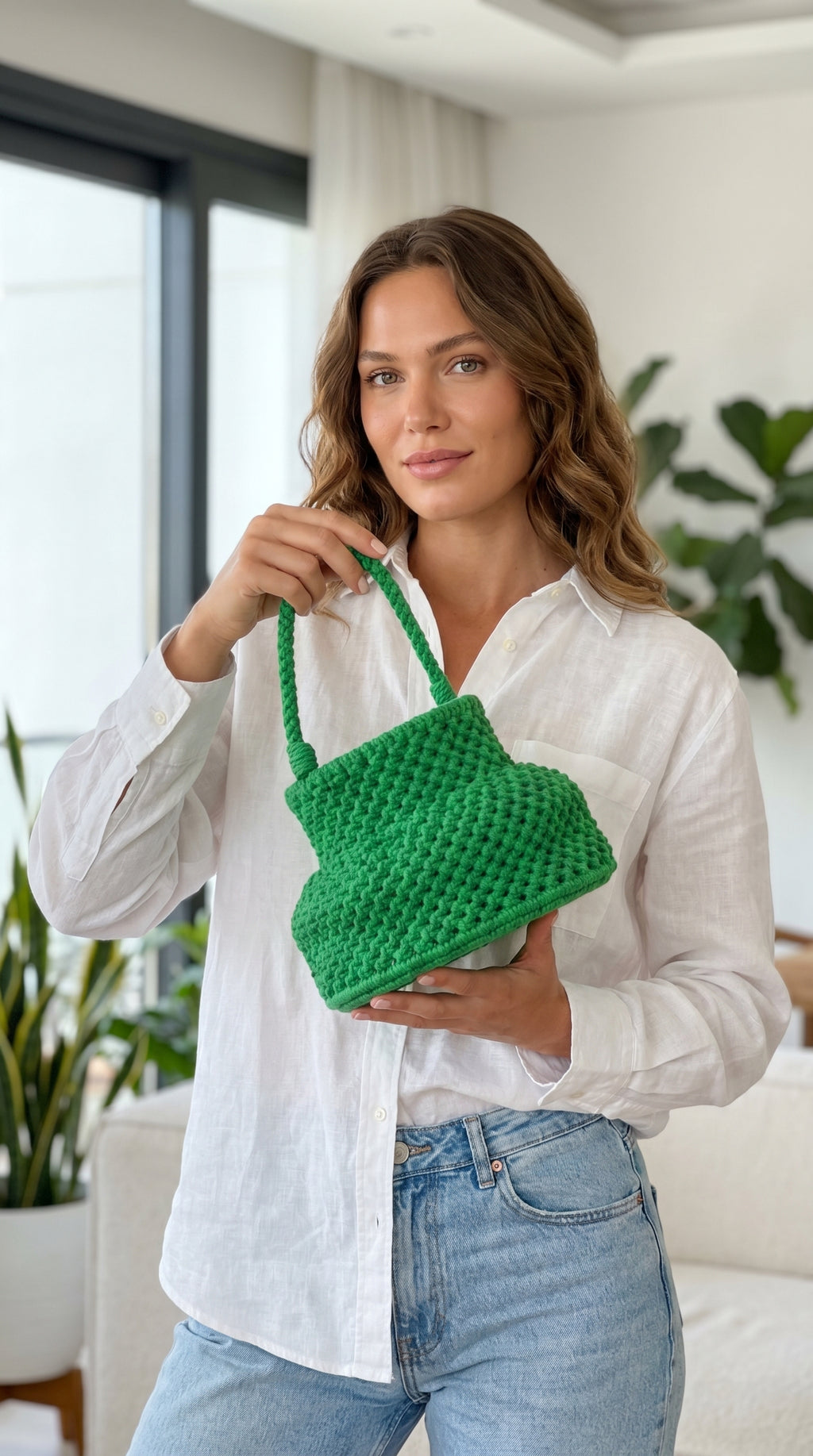Handmade Crochet Bucket Bag – Green| JJ’s Stitch