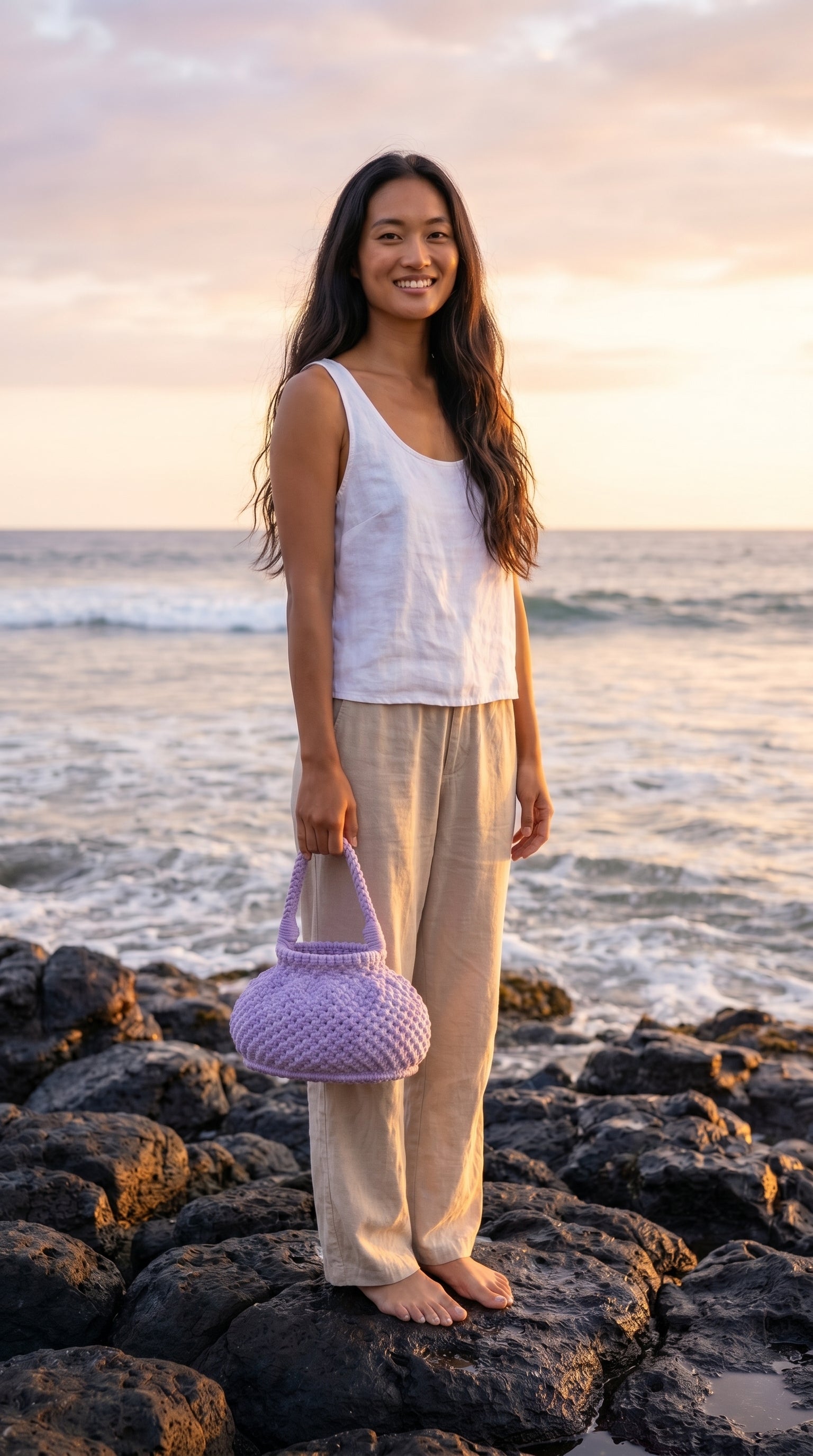 Handmade Crochet Bucket Bag – Periwinkle Purple| JJ’s Stitch