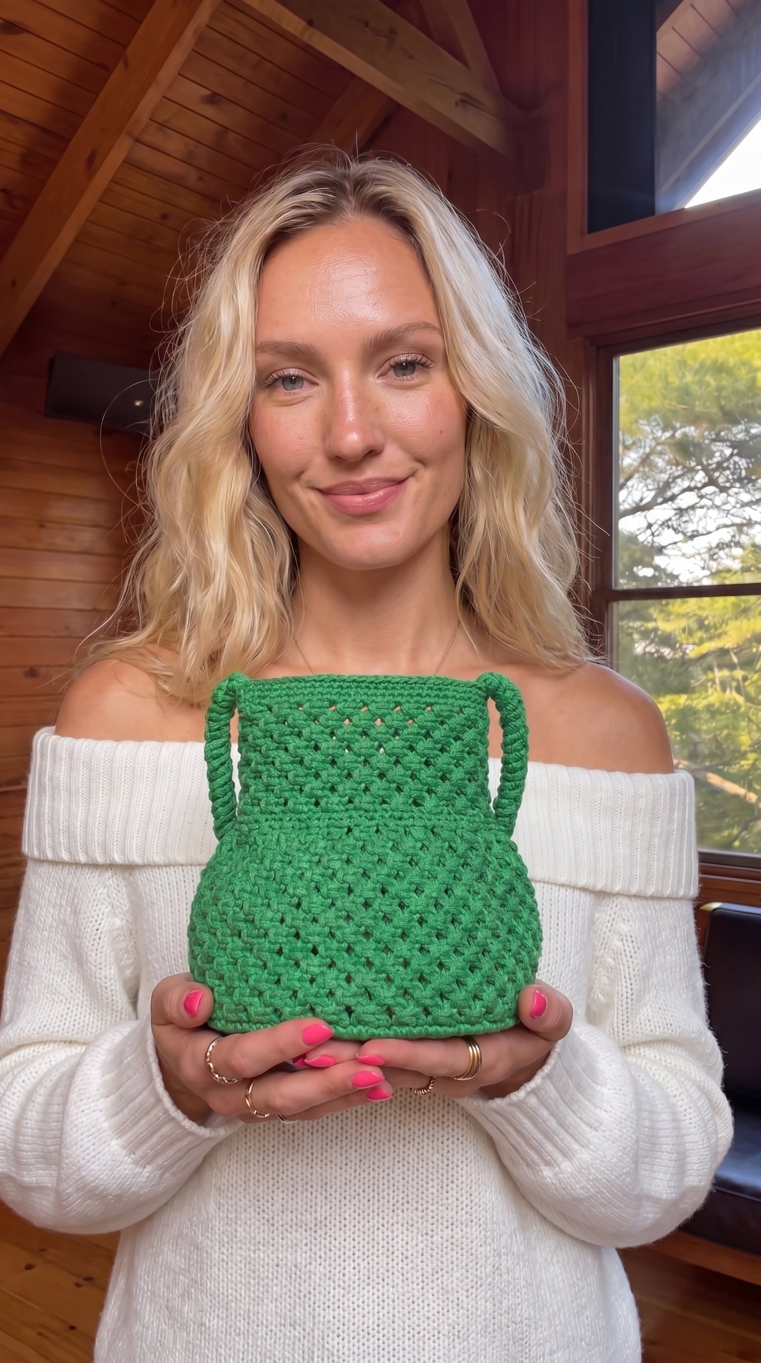 Handmade Crochet Bucket Bag – Green| JJ’s Stitch