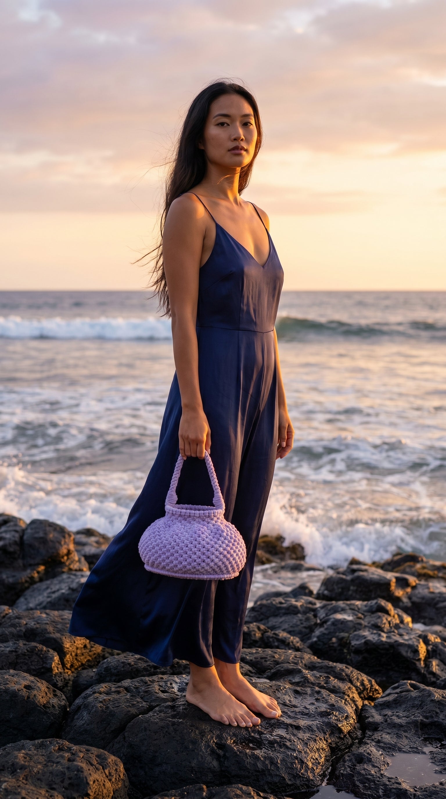 Handmade Crochet Bucket Bag – Periwinkle Purple| JJ’s Stitch