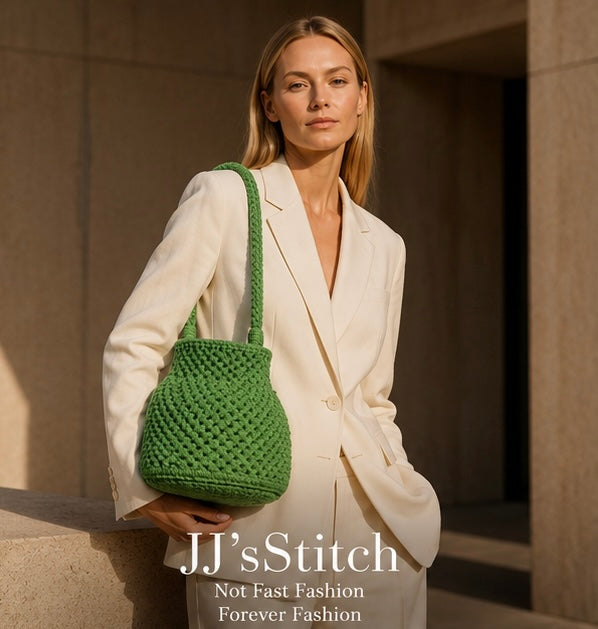 Handmade Crochet Bucket Bag – Green| JJ’s Stitch