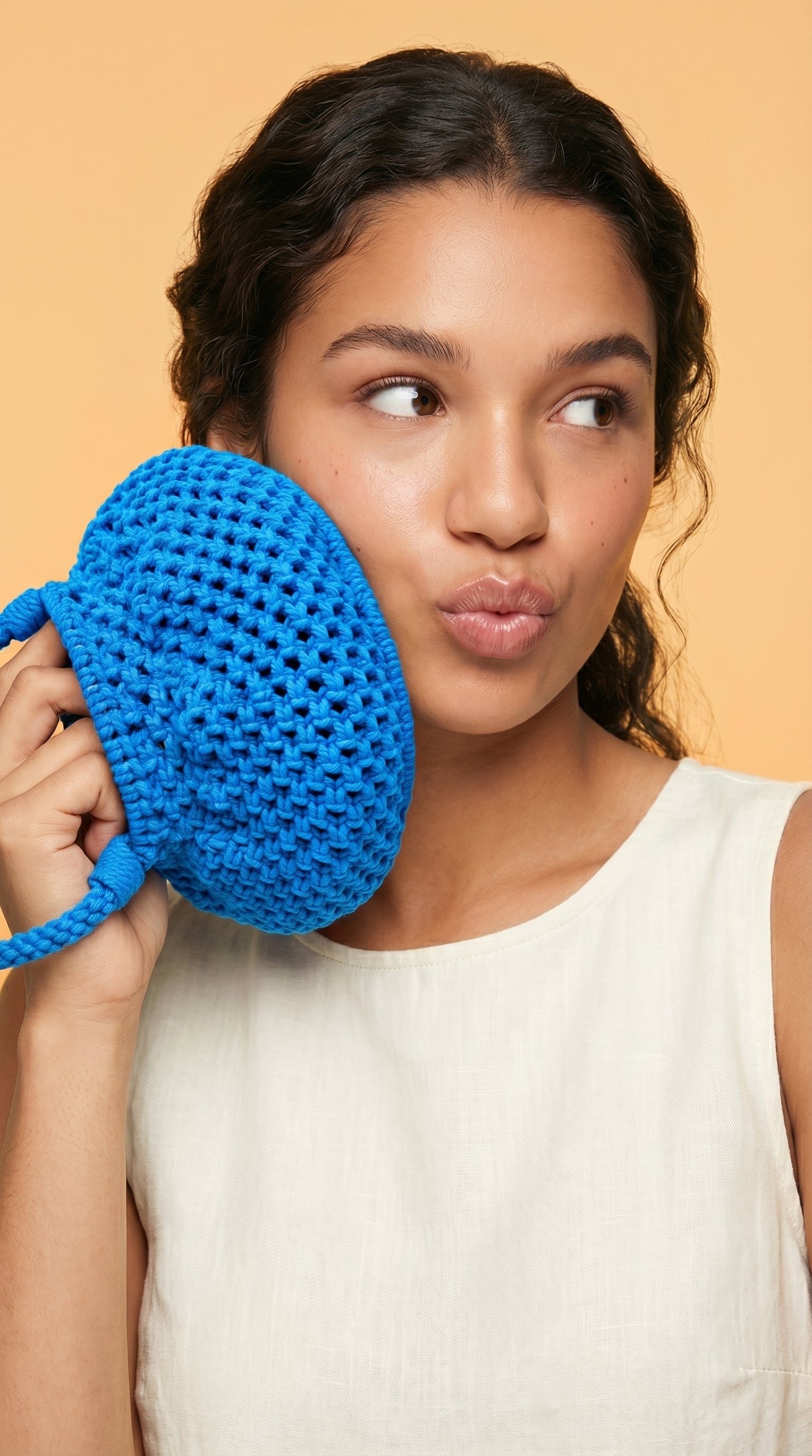 Handmade Crochet Bucket Bag – Azure Blue | JJ’s Stitch