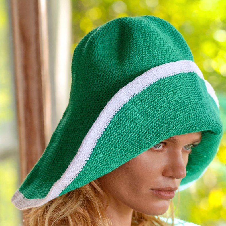 BLOOM LINE Crochet Sun Hat In Kelly Green
