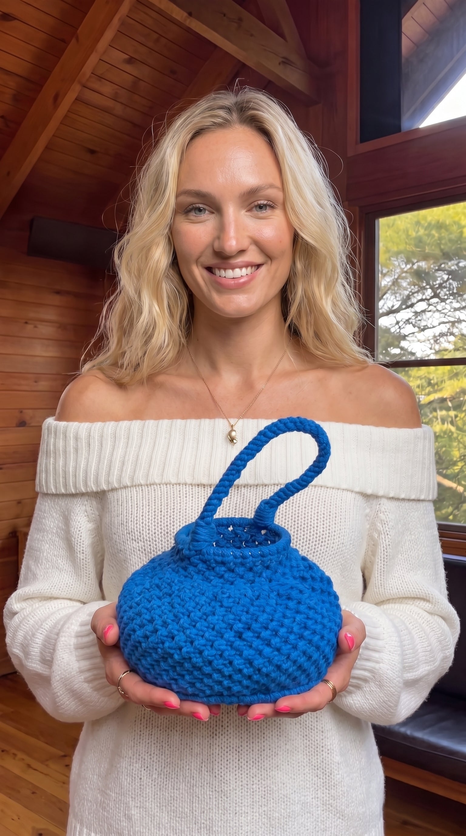 Handmade Crochet Bucket Bag – Azure Blue | JJ’s Stitch