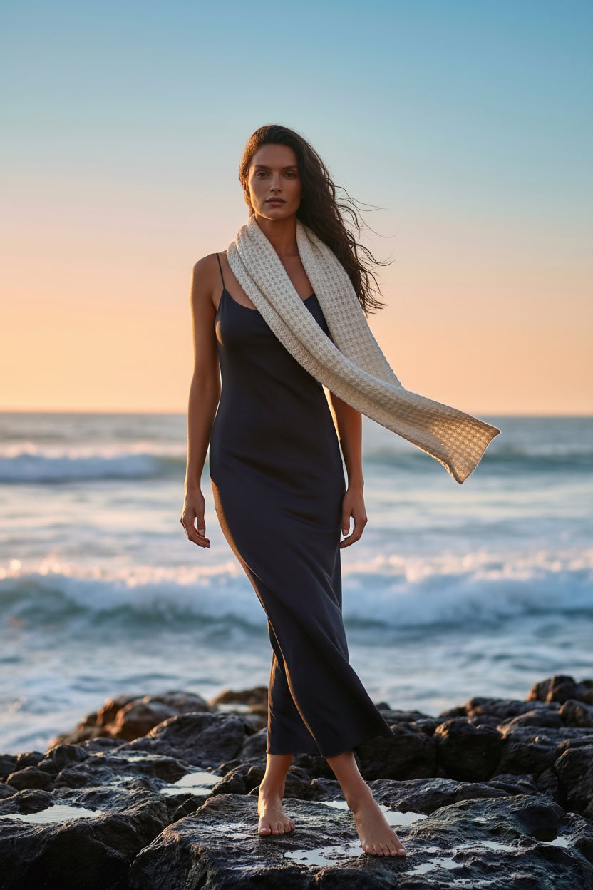 Artisan Scarf in Off White—JJ’s Stitch