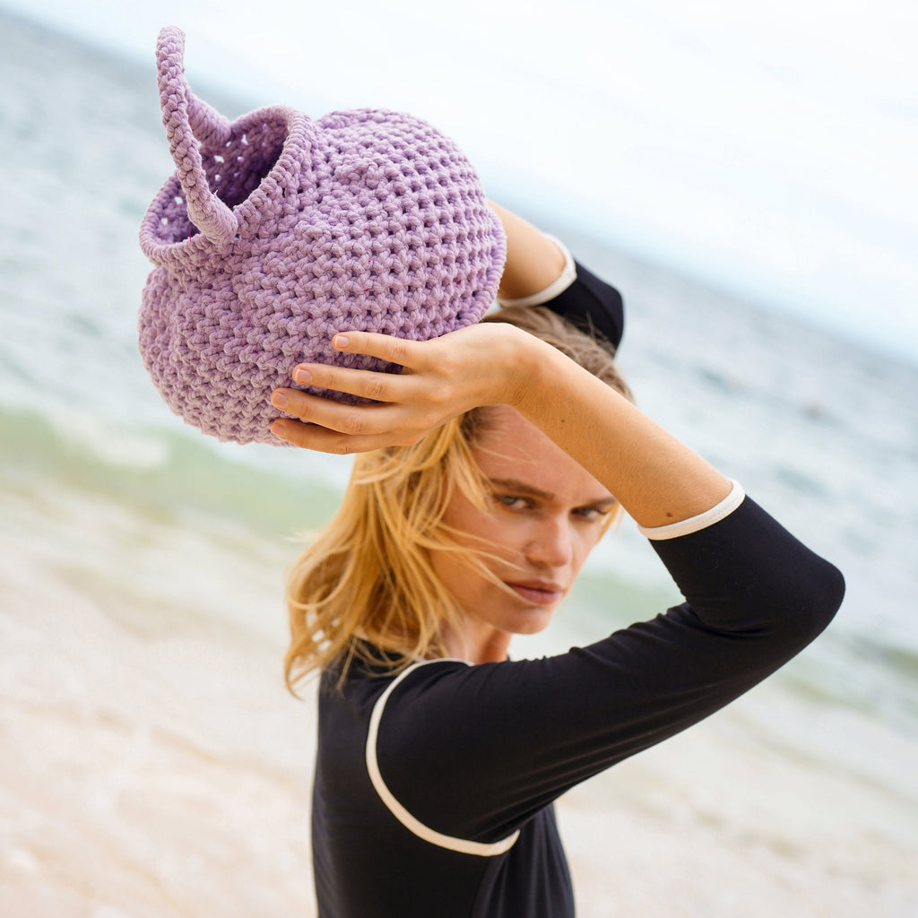 Handmade Crochet Bucket Bag – Periwinkle Purple| JJ’s Stitch