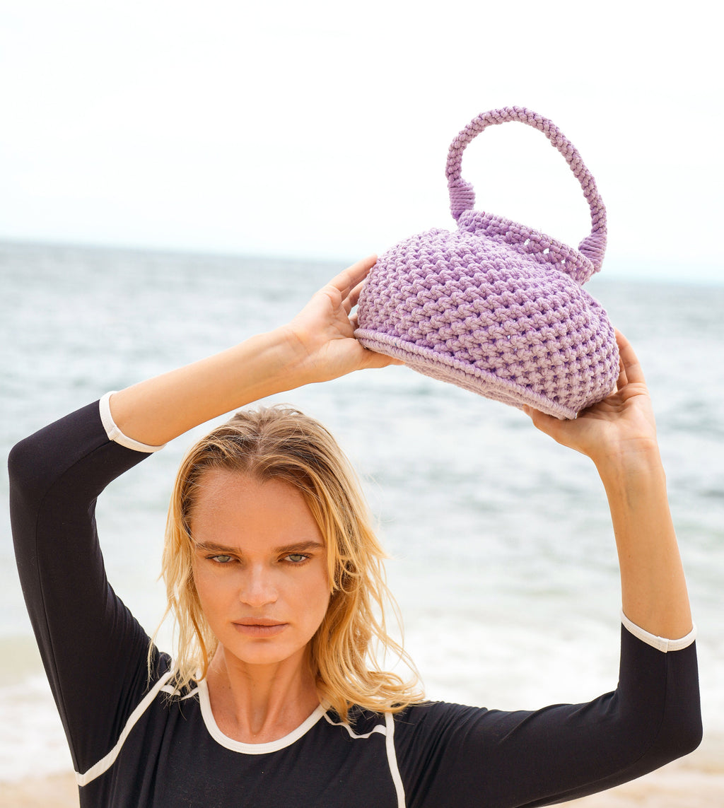 Handmade Crochet Bucket Bag – Periwinkle Purple| JJ’s Stitch