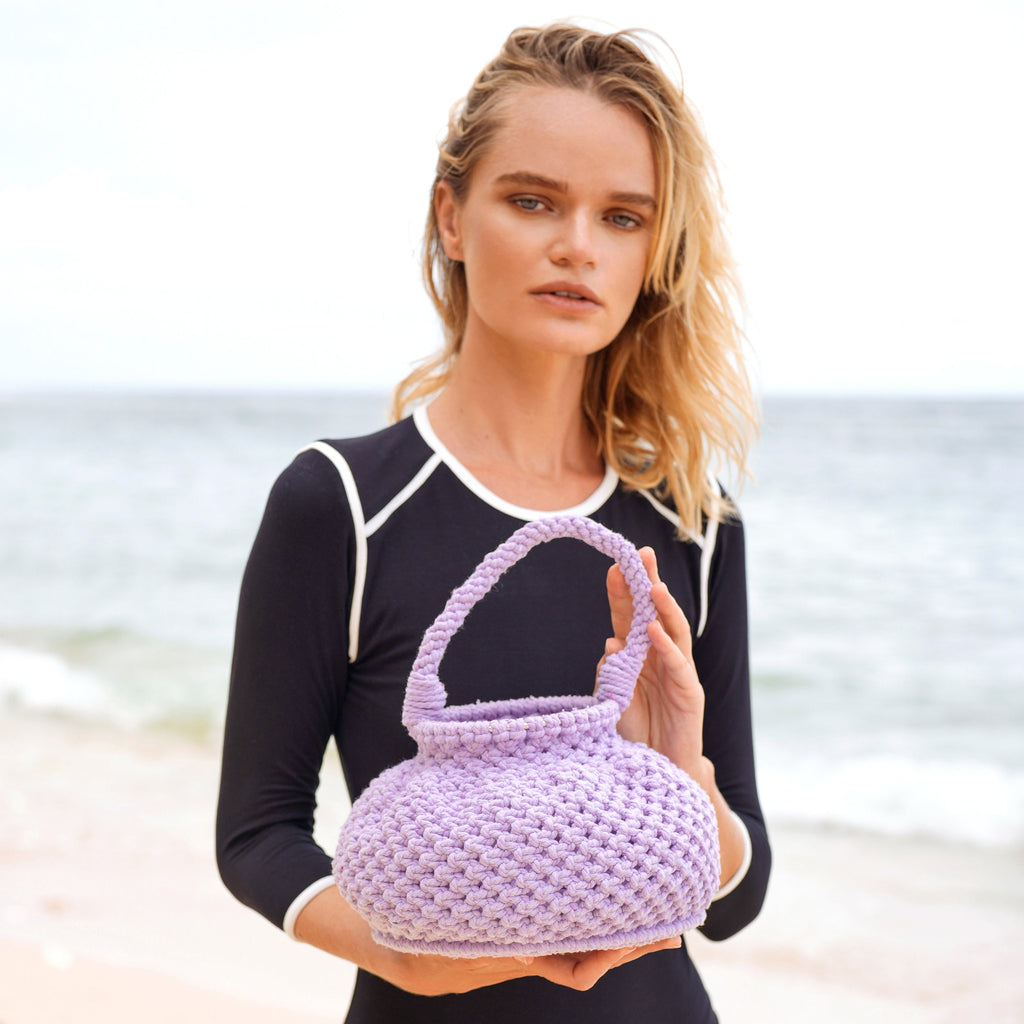 Handmade Crochet Bucket Bag – Periwinkle Purple| JJ’s Stitch