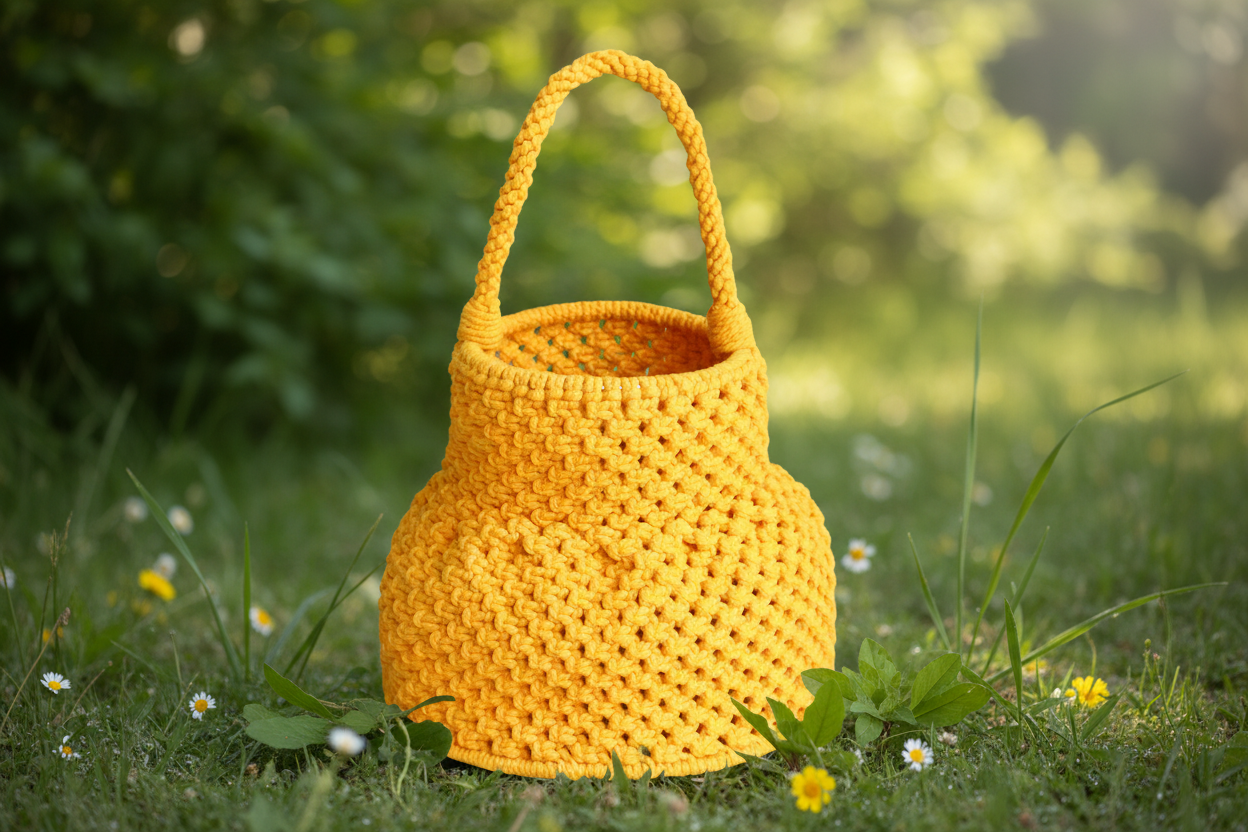 NAGA Macrame Vessel Basket Bag