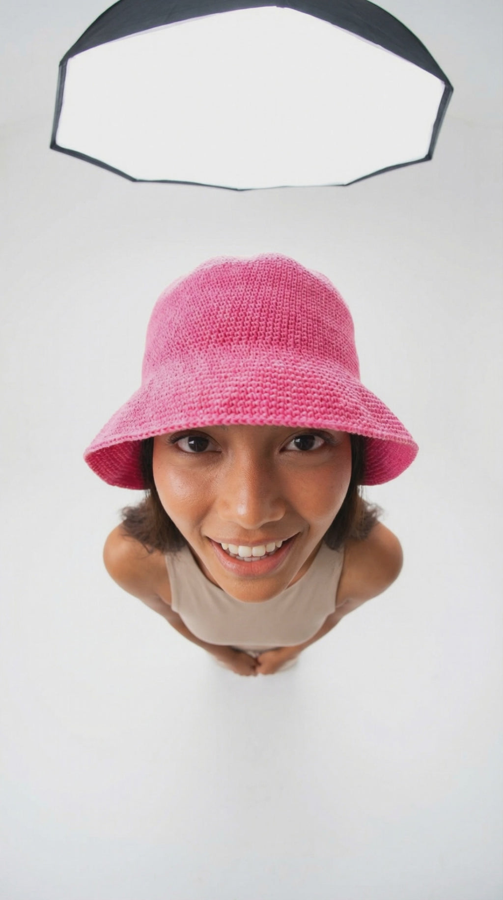 FLORETTE Crochet Bucket Hat In Pink